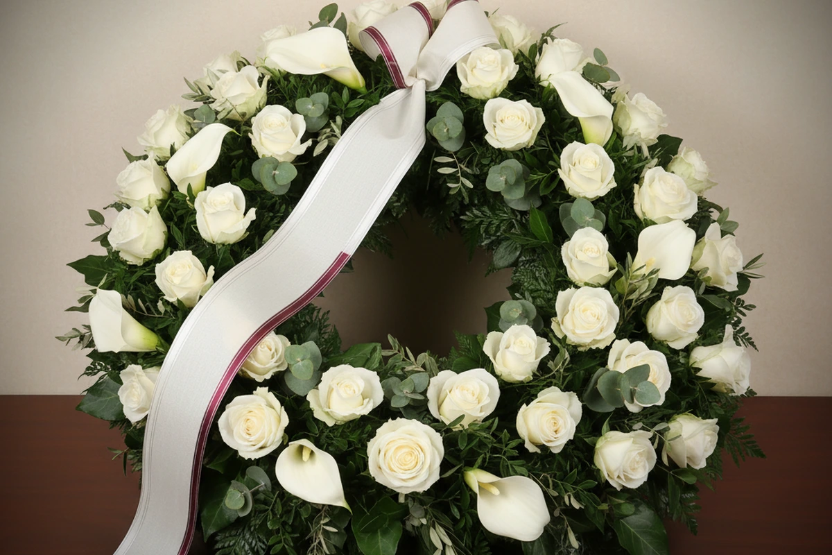 An elegant funeral wreath